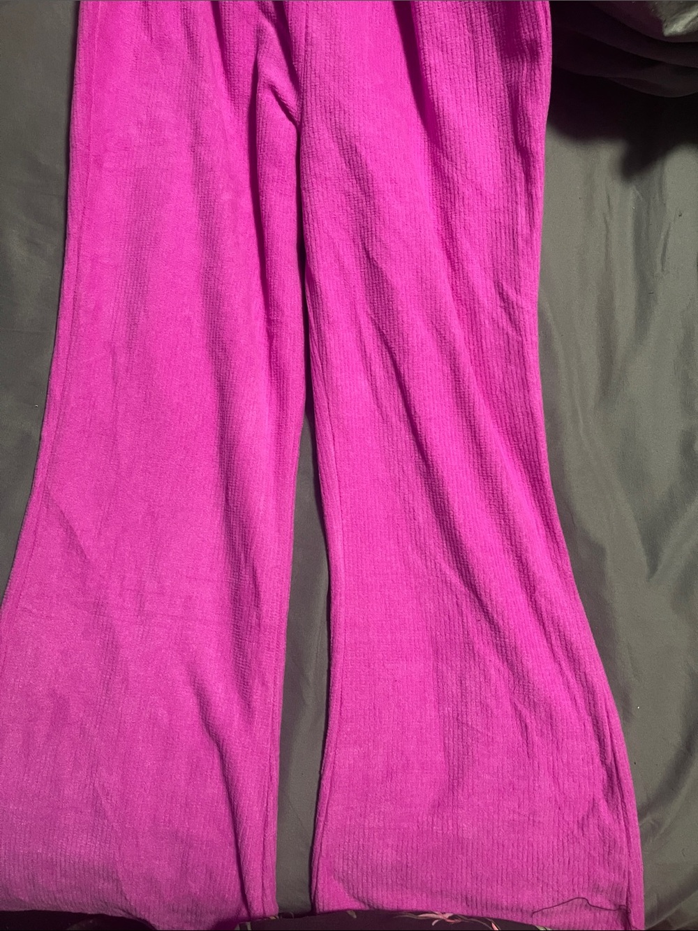 Bright Fuchsia Ribbed Shorts Pants - Picture 3 of 3